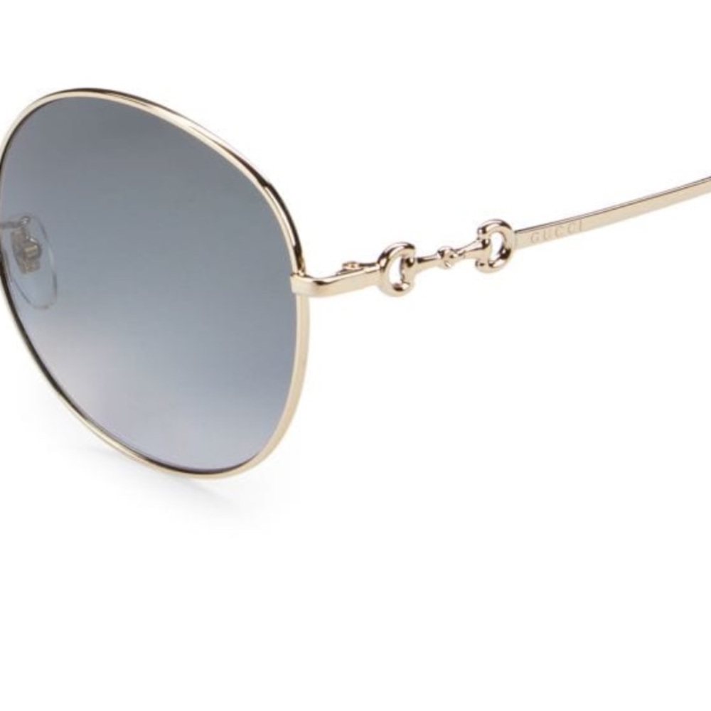 Gucci 59mm gold oval Horsebit gradient sunglasses - Picture 4 of 8